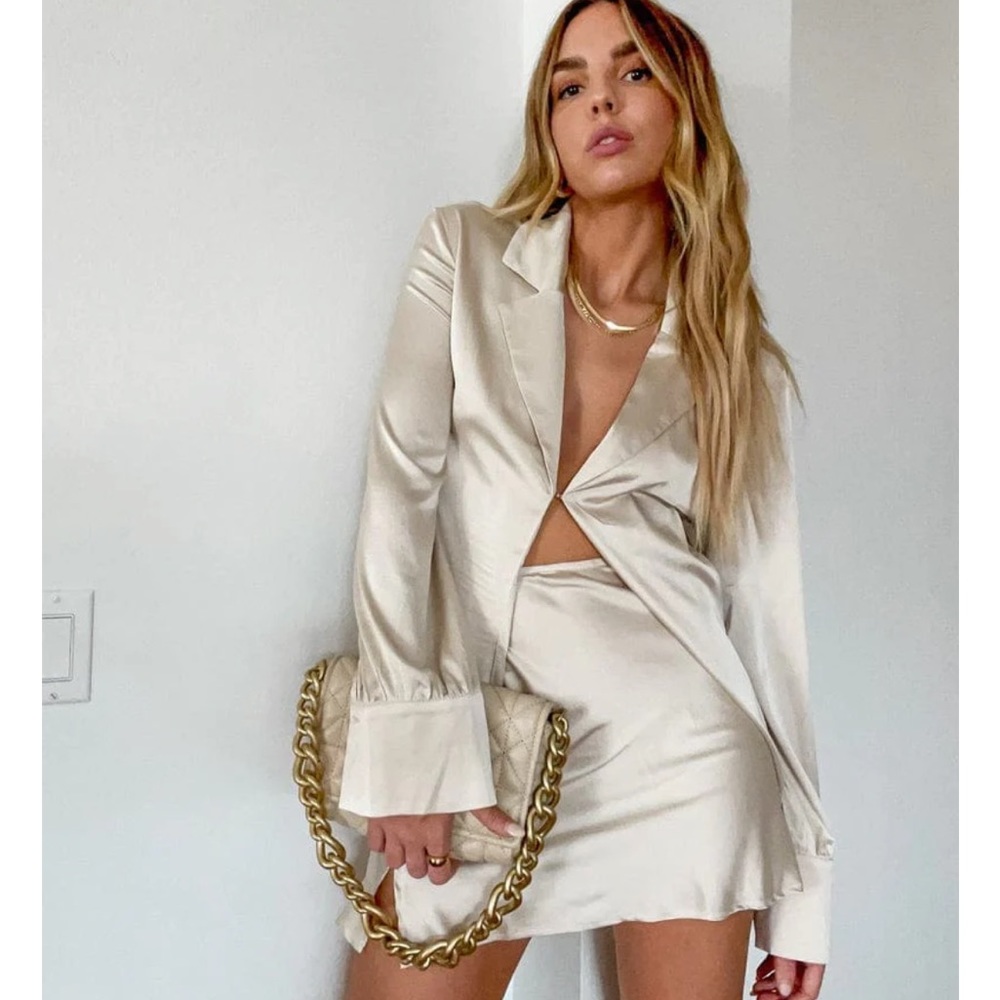 Champagne Satin Blazer